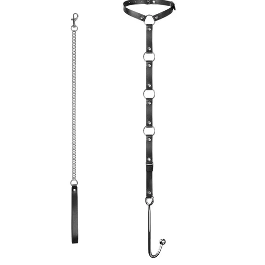 Collar EverydayUse and Anal 5853 with Hook Kinky Leash 0615